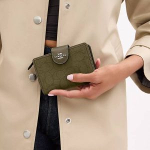 Coach Ladies Corner Denim Zip Wallet